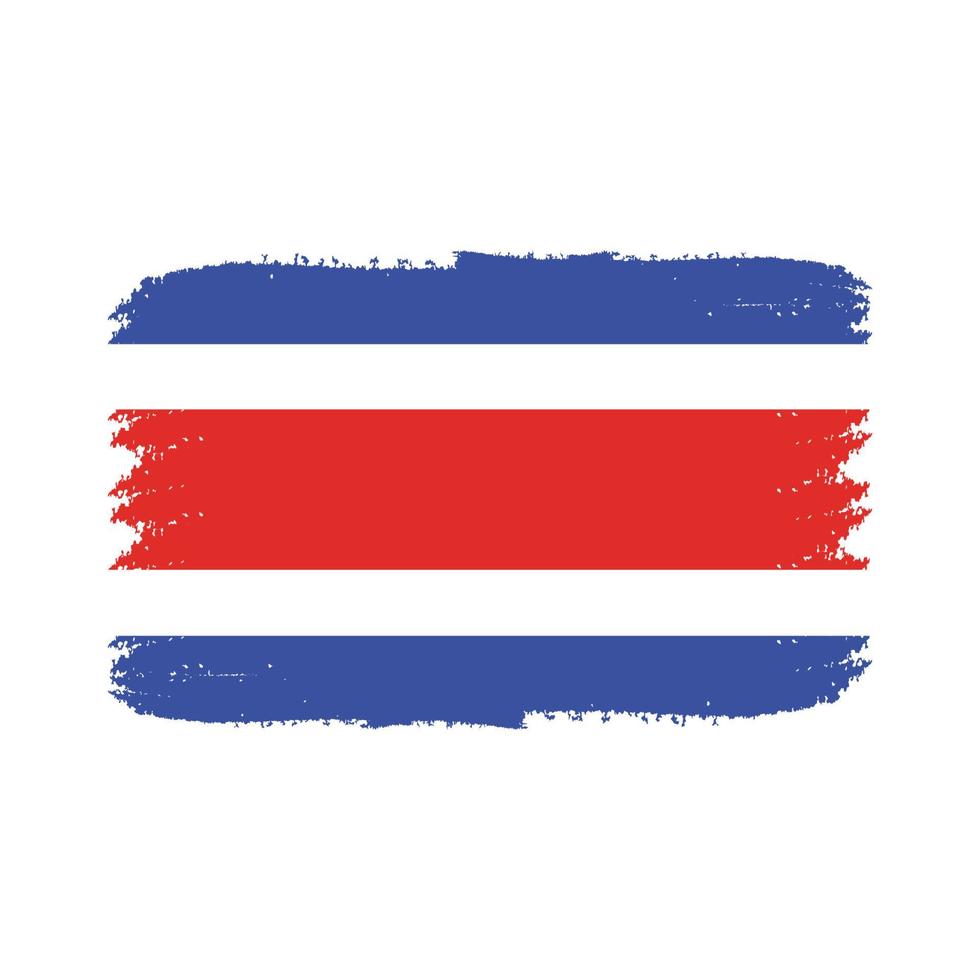 drapeau du costa rica avec pinceau peint à l'aquarelle vecteur