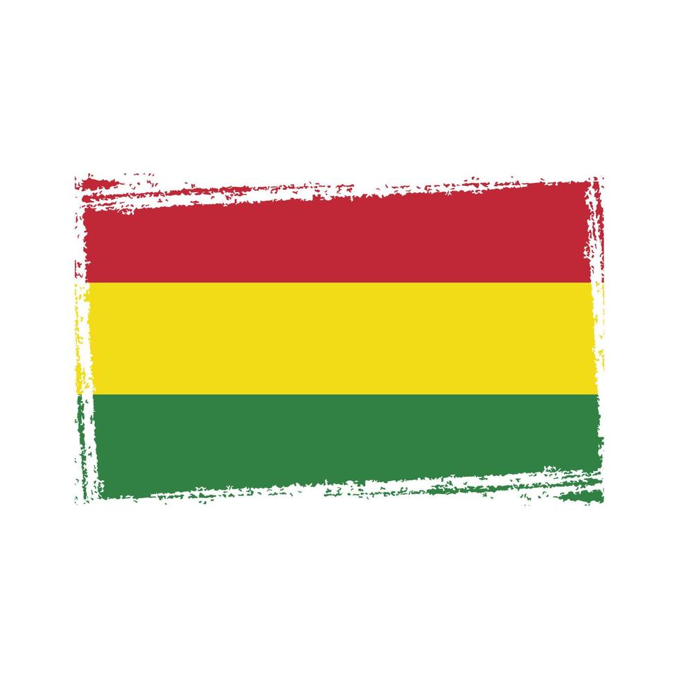 drapeau bolivie avec pinceau peint à l'aquarelle vecteur