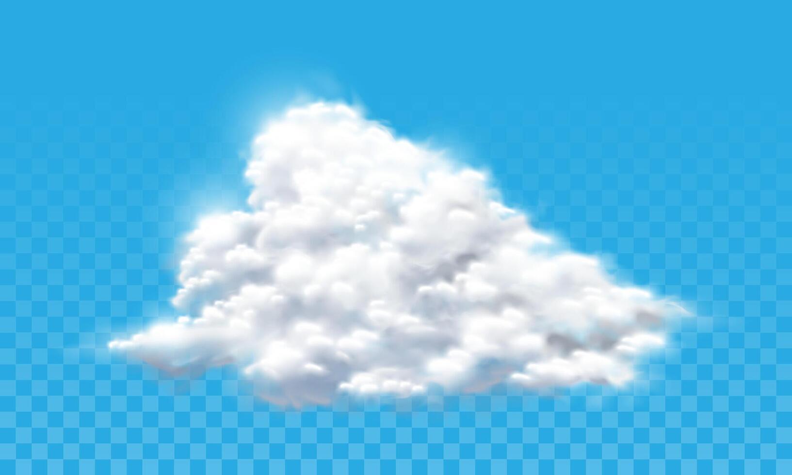 réaliste blanc des nuages fumée sur bleu ciel transparence Contexte vecteur
