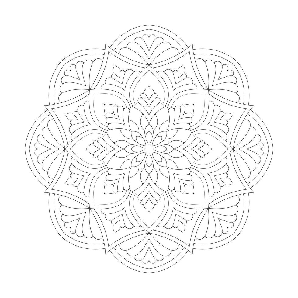 facile fleur conception mandala coloration livre page vecteur fichier