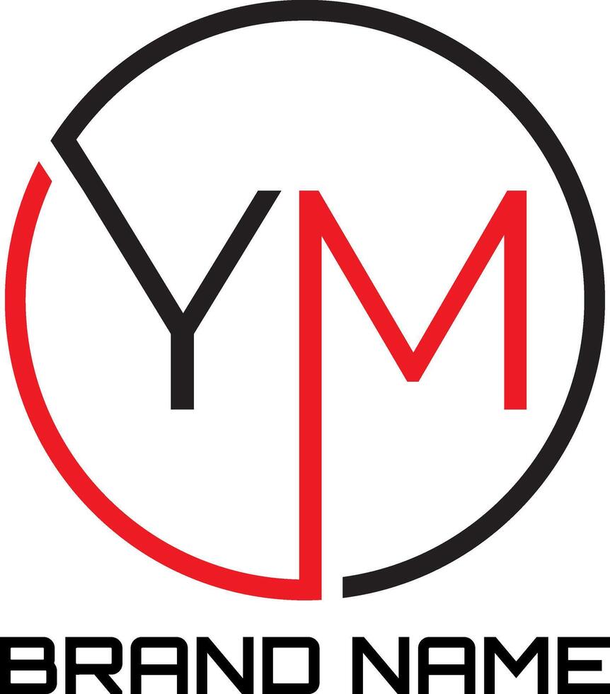 ym lettre initiale logo et cercle vecteur