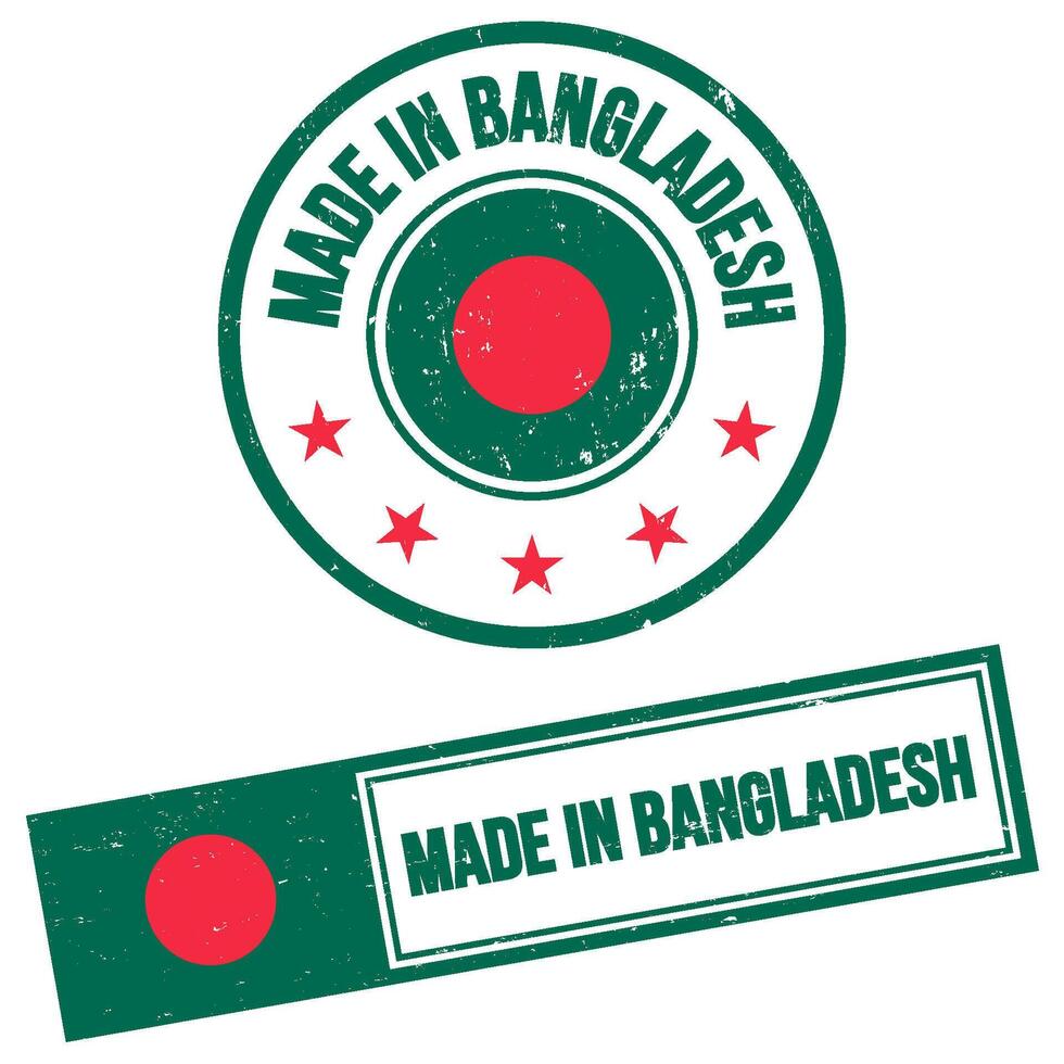 fabriqué dans bangladesh timbre signe grunge style vecteur
