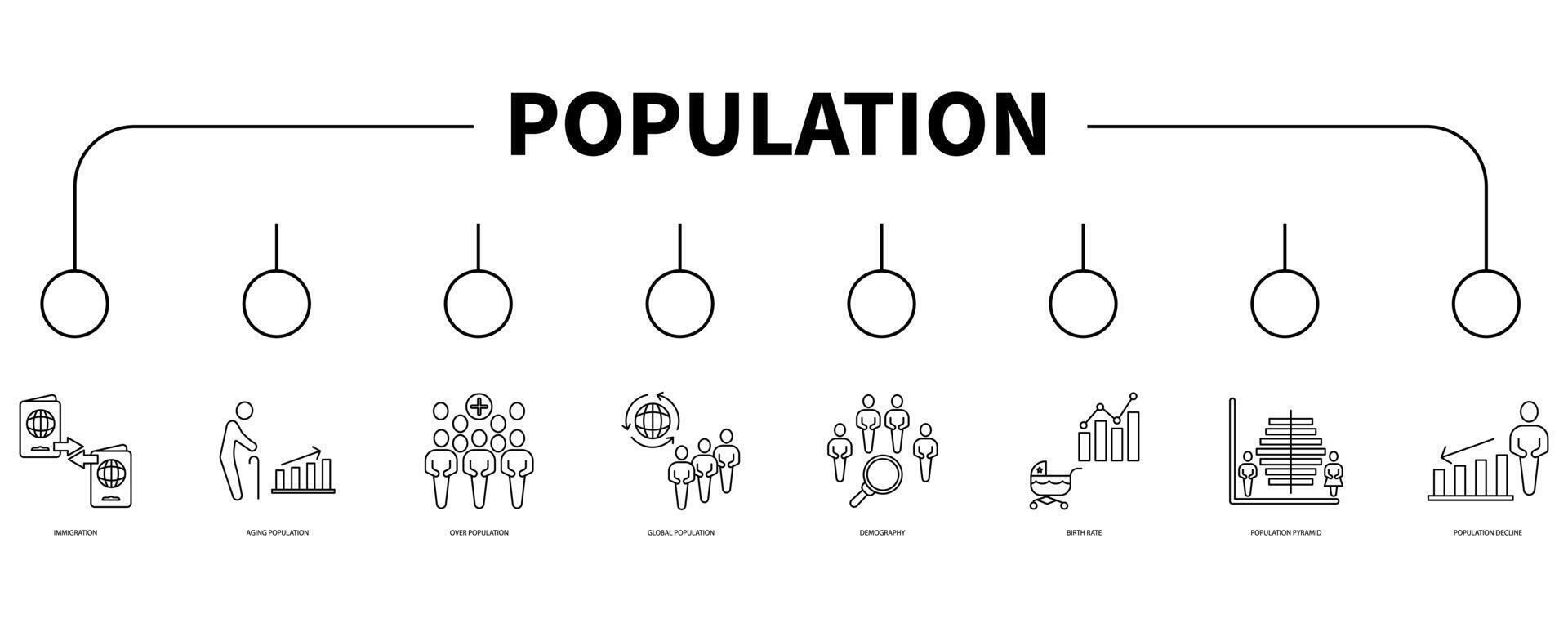 population Compte bannière la toile icône vecteur illustration concept