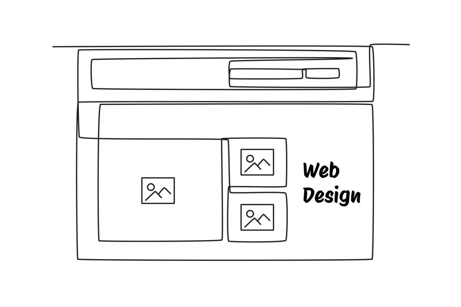 continu un ligne dessin la toile conception et mobile application concept. griffonnage vecteur illustration.