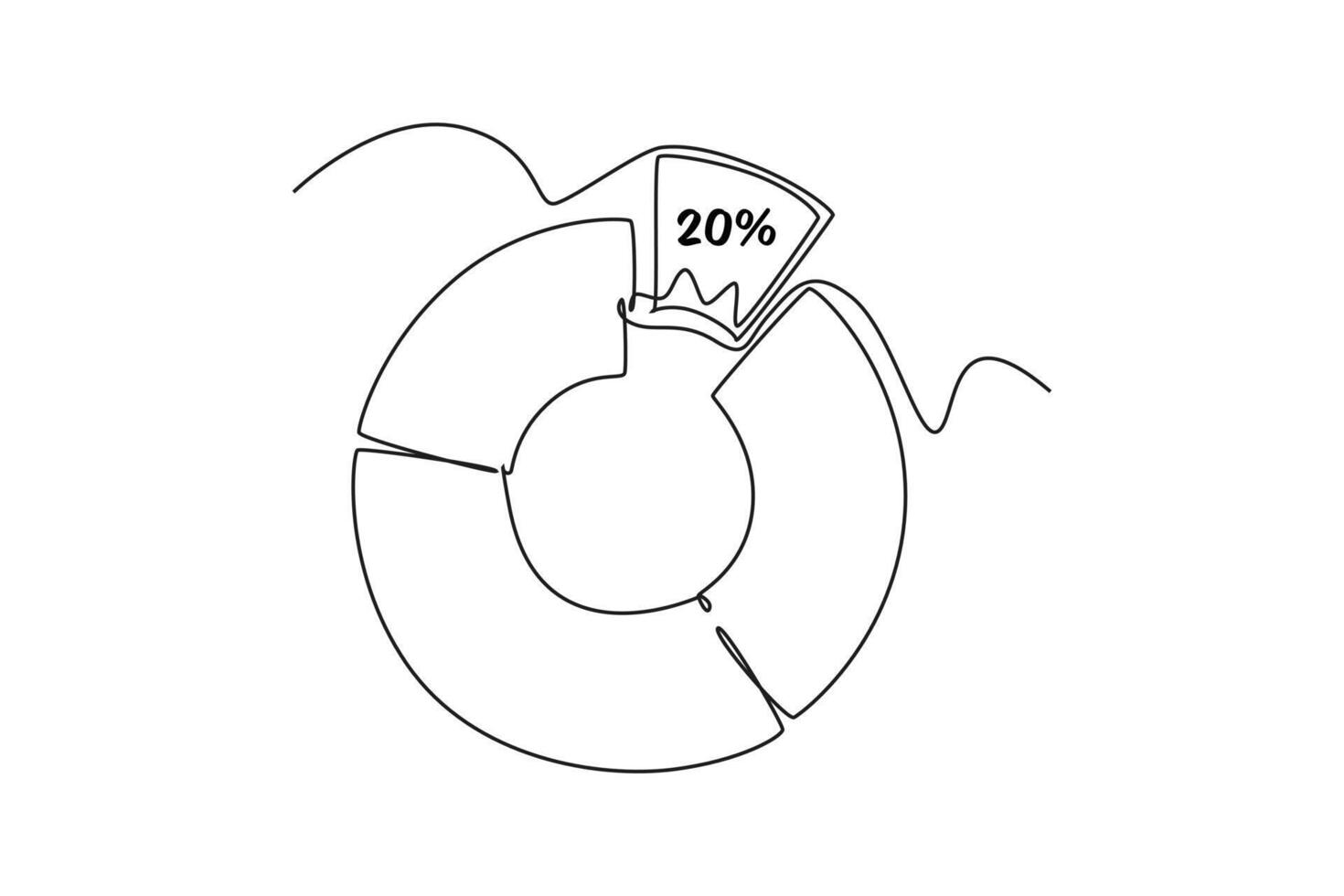 continu un ligne dessin graphiques, schémas, régimes, graphiques concept pour affaires présentation. griffonnage vecteur illustration.