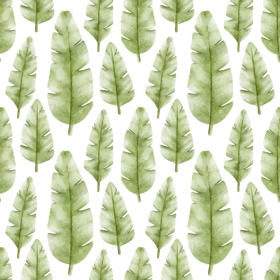 vert paume feuilles dans bébé style. tropical botanique Contexte. aquarelle sans couture modèle pour conception marchandises, cartes, cartes postales, tissu, scrapbooking, Bureau Provisions vecteur