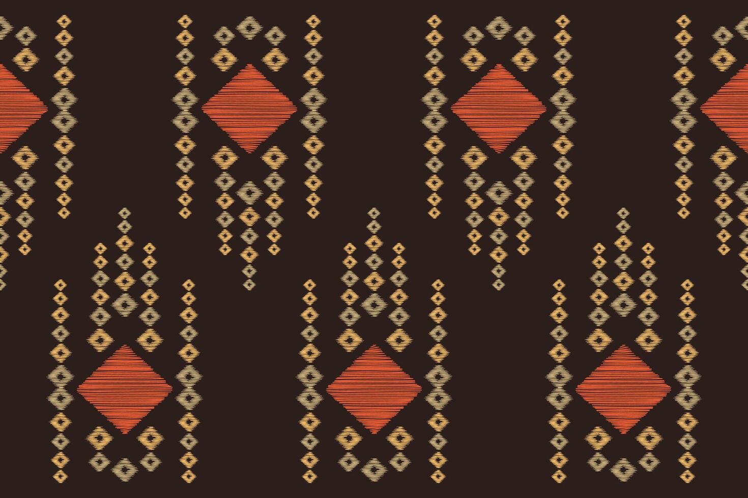 traditionnel ethnique ikat motif en tissu modèle Contexte géométrique .africain ikat broderie ethnique Oriental modèle marron Contexte fond d'écran. résumé, vecteur, illustration.texture, cadre, décoration. vecteur