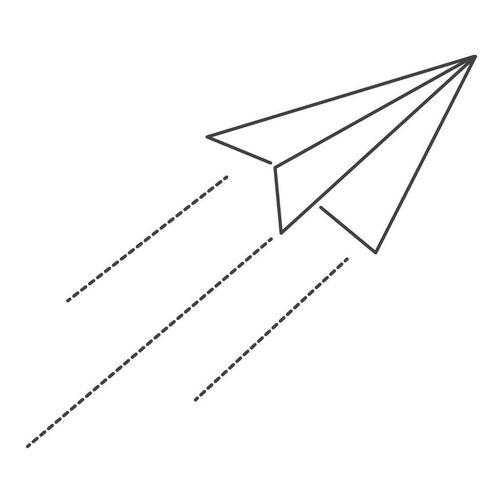 papier avion griffonnage ligne vecteur