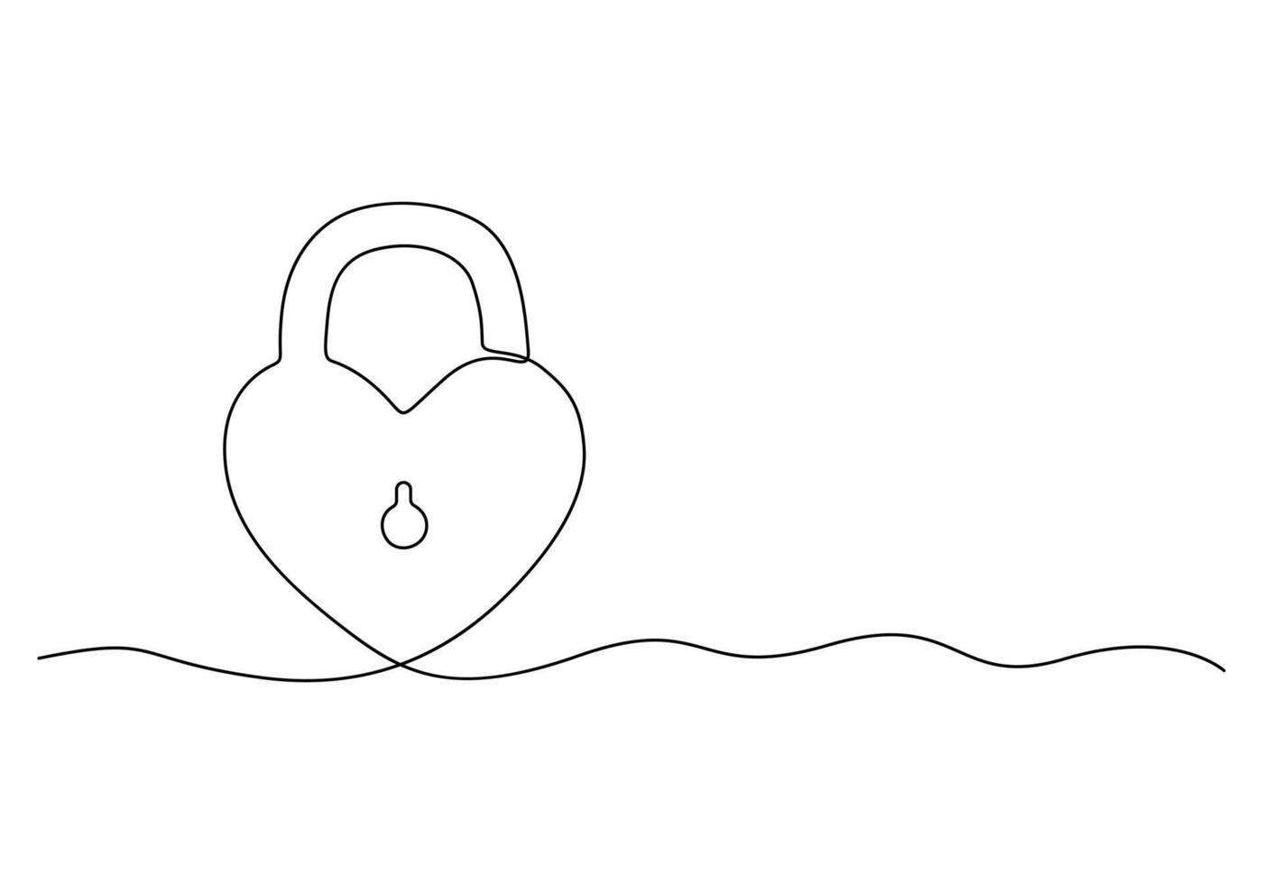 continu un ligne dessin de une cadenas isolé sur blanc Contexte vecteur illustration