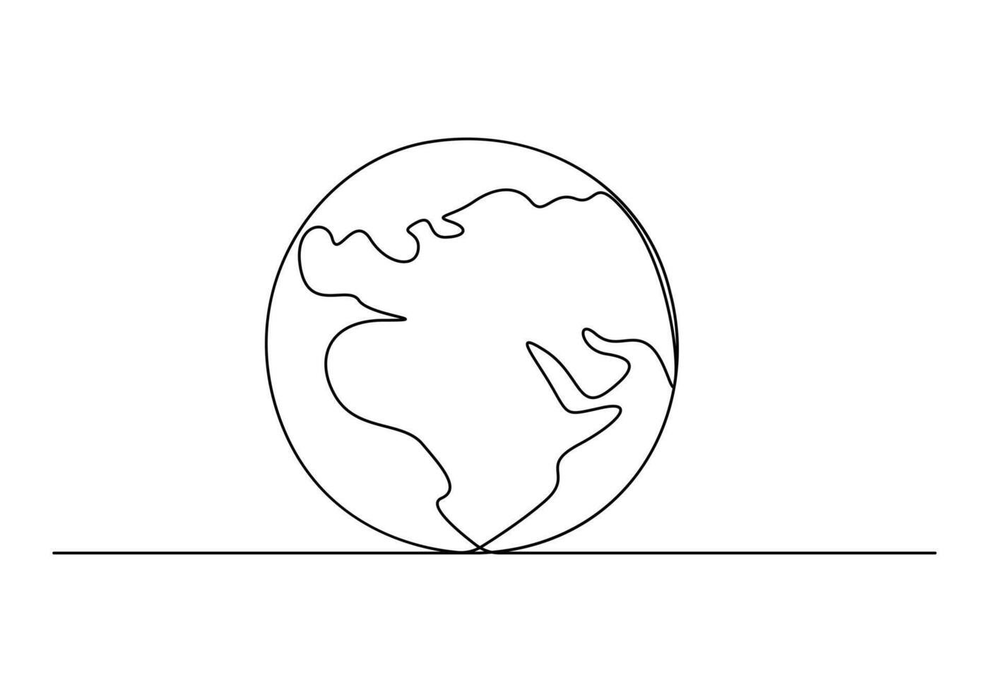 Terre globe continu un ligne dessin vecteur illustration. pro vecteur