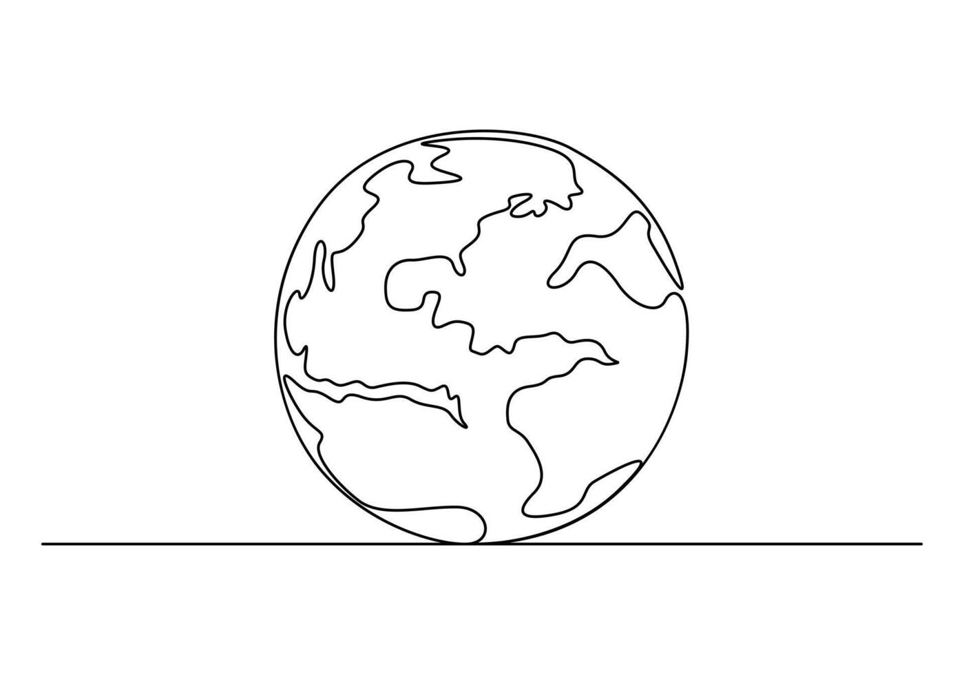Terre globe continu un ligne dessin vecteur illustration. pro vecteur