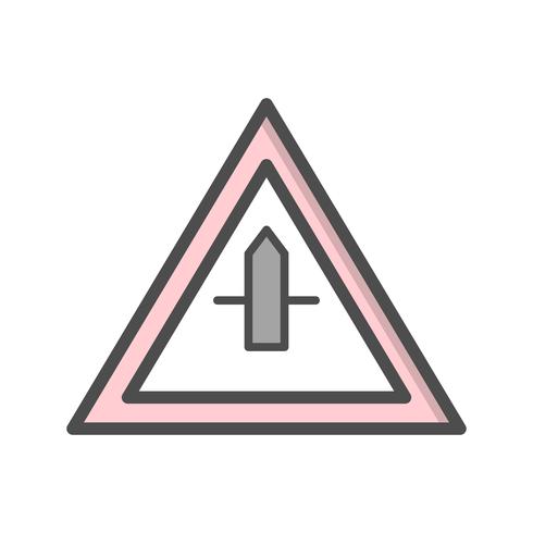 Icône de signe de route transversale mineure de vecteur