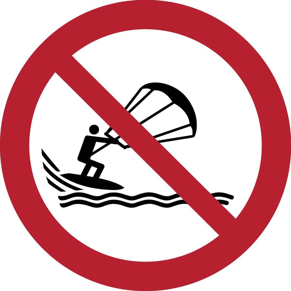 non cerf-volant surfant iso interdiction symbole vecteur