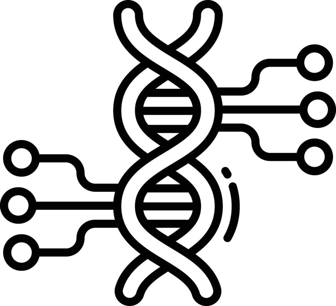ADN La technologie contour vecteur illustration