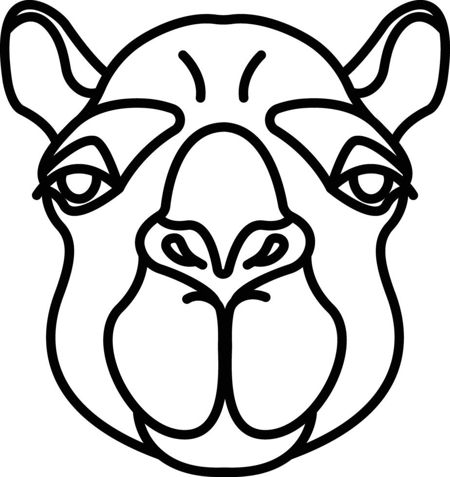 chameau visage contour vecteur illustration