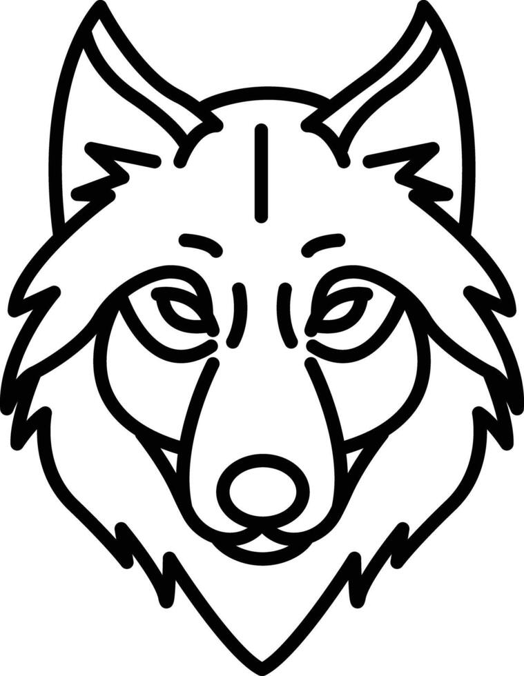 Loup visage contour vecteur illustration