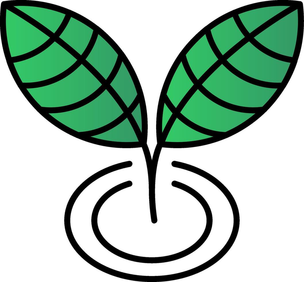 plante ligne rempli pente icône vecteur