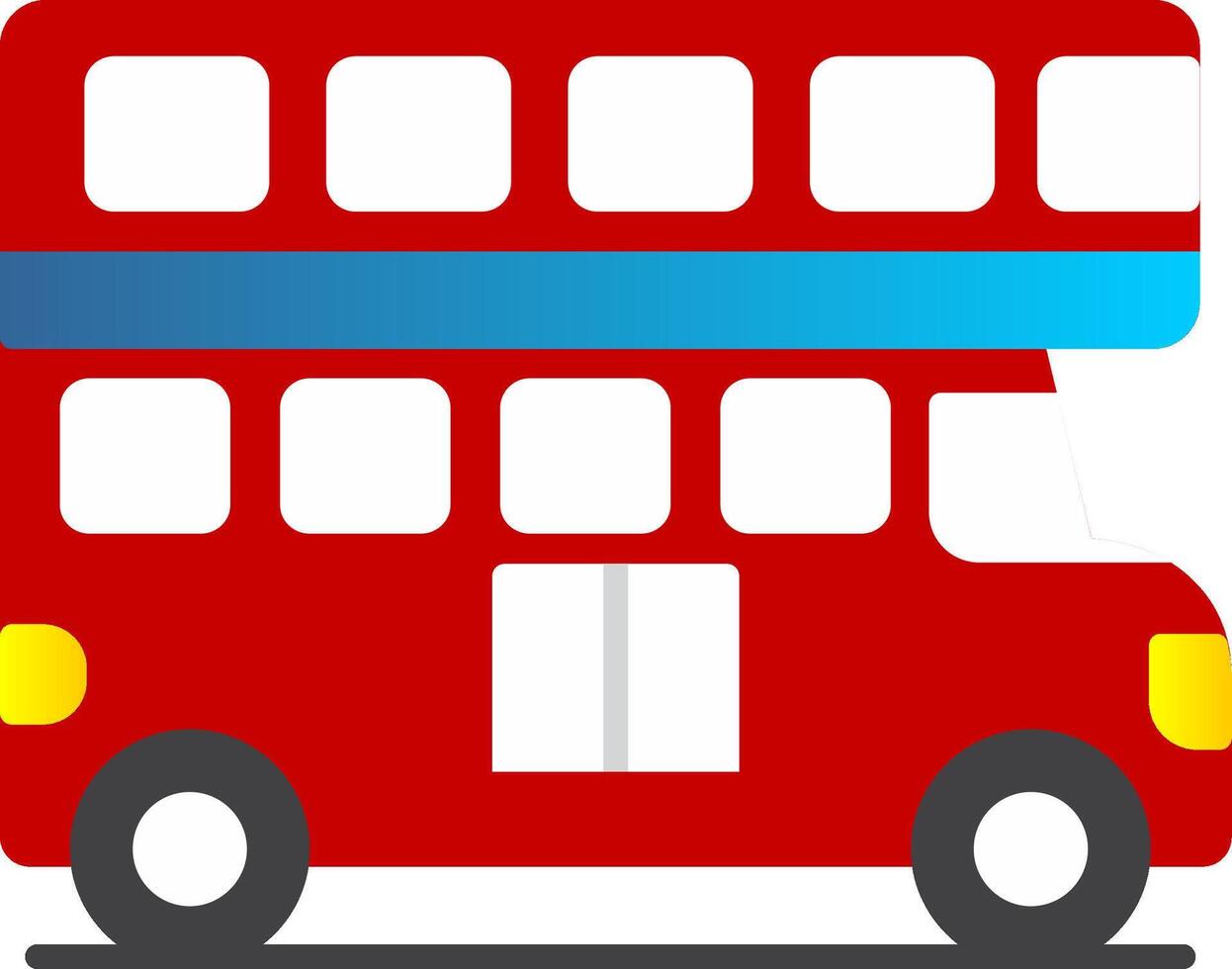 double autobus plat pente icône vecteur
