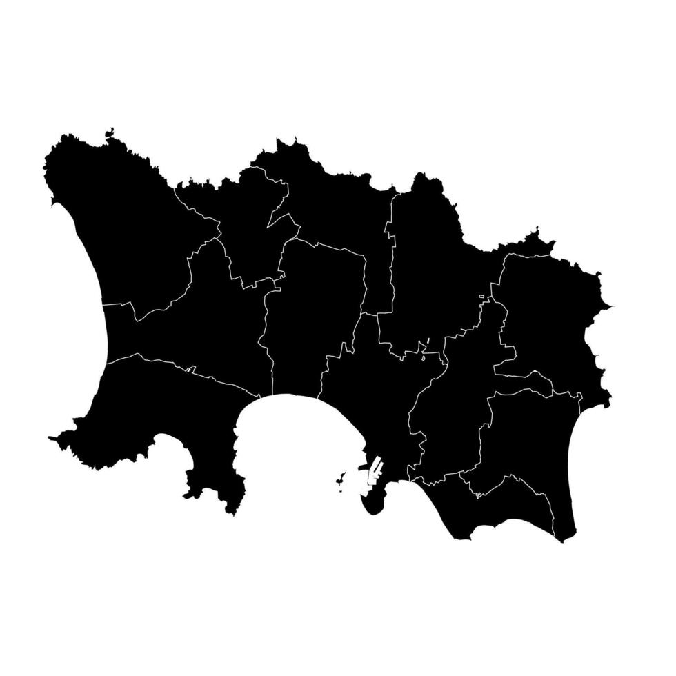 Jersey carte avec administratif divisions. vecteur illustration.