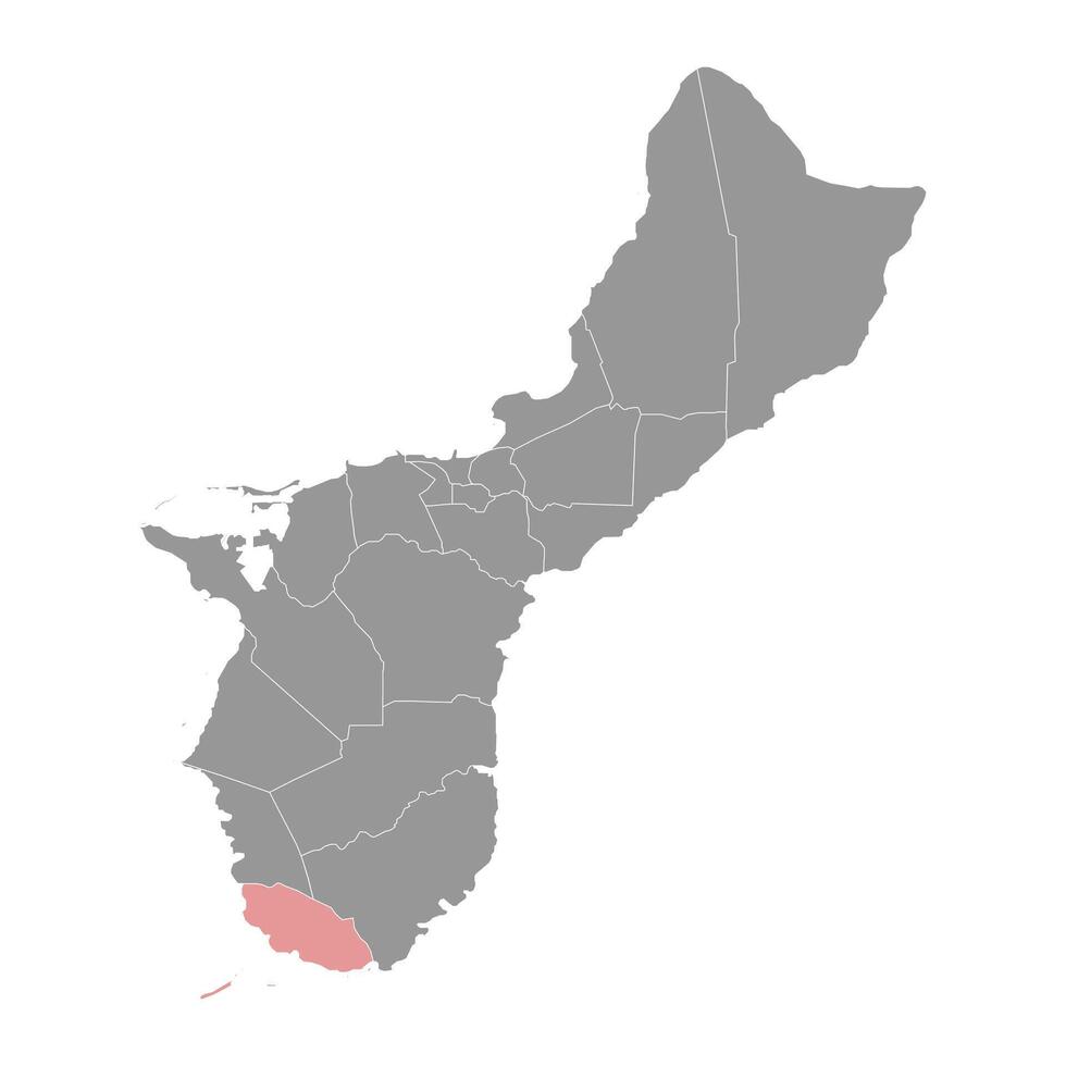 mâleso municipalité carte, administratif division de Guam. vecteur illustration.