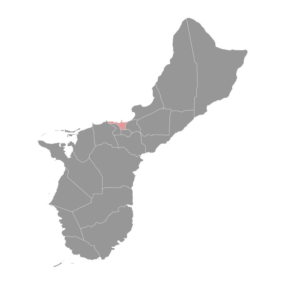 hagatna municipalité carte, administratif division de Guam. vecteur illustration.