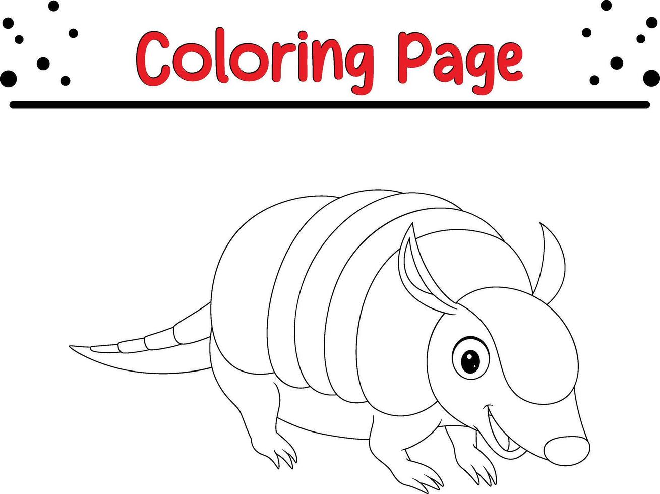 mignonne tatou coloration page pour enfants. animal coloration livre vecteur