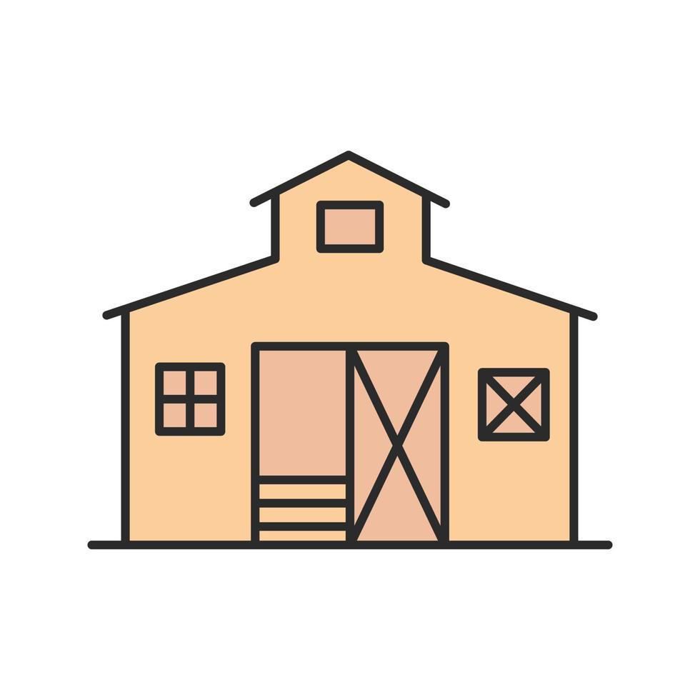 icône de couleur de grange. ranch. agriculture. illustration vectorielle isolée vecteur