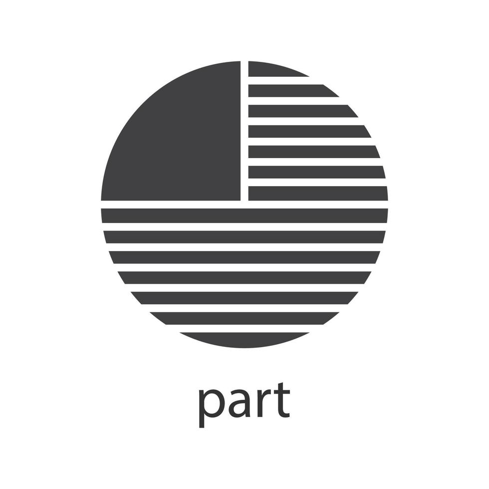 diagramme de cercle avec l'icône de glyphe de partie manquante. symbole de silhouette. métaphore abstraite de partie. espace négatif. illustration vectorielle isolée vecteur