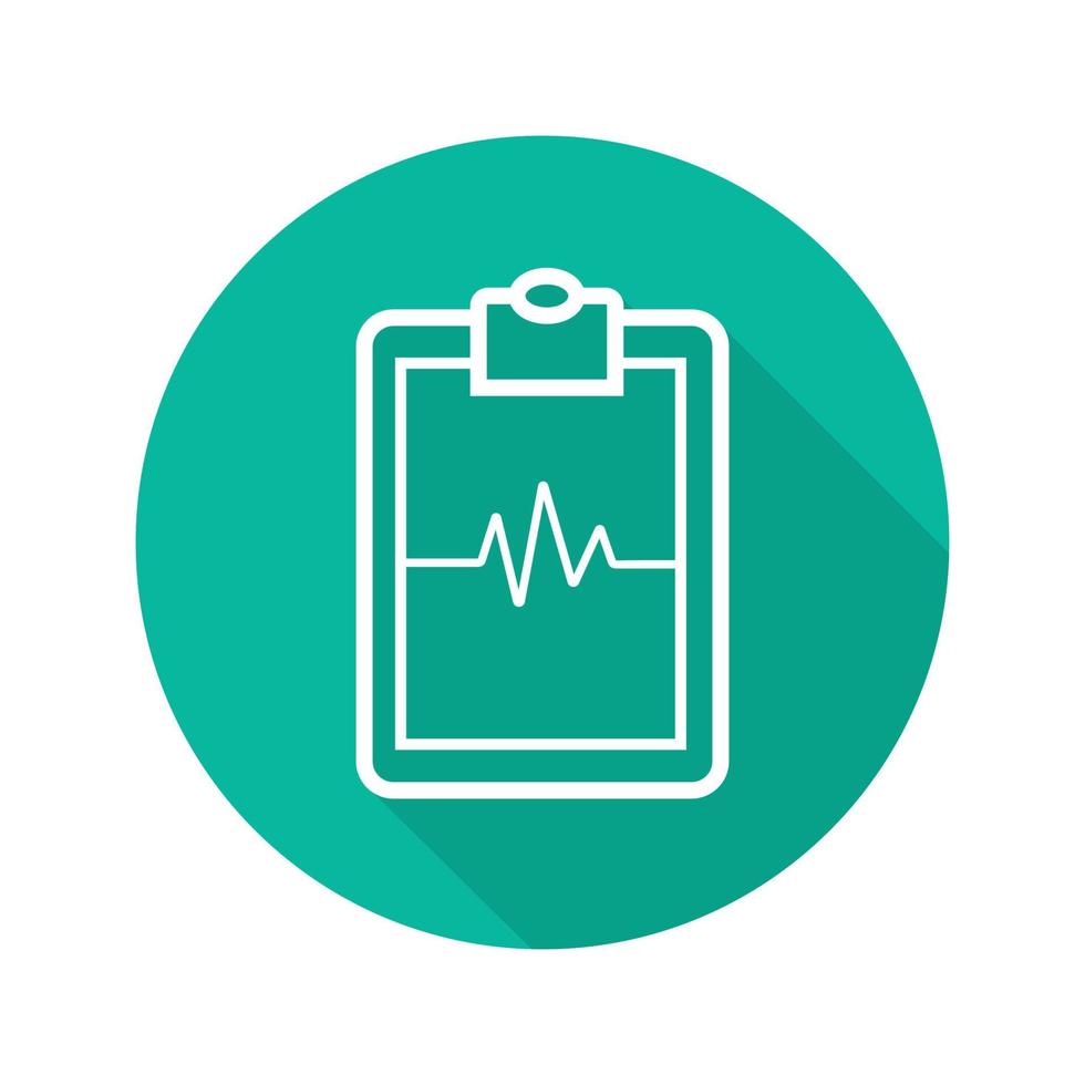 presse-papiers cardiogramme plat linéaire grandissime icône. moniteur de fréquence cardiaque. ecg. symbole de contour de vecteur