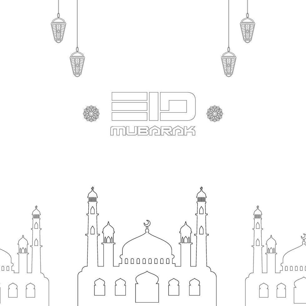 moderne conception eid mubarak Contexte avec islamique décoration vecteur