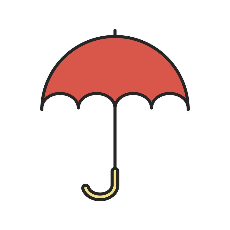 icône de couleur de parapluie. parapluie de pluie ouvert. illustration vectorielle isolée vecteur
