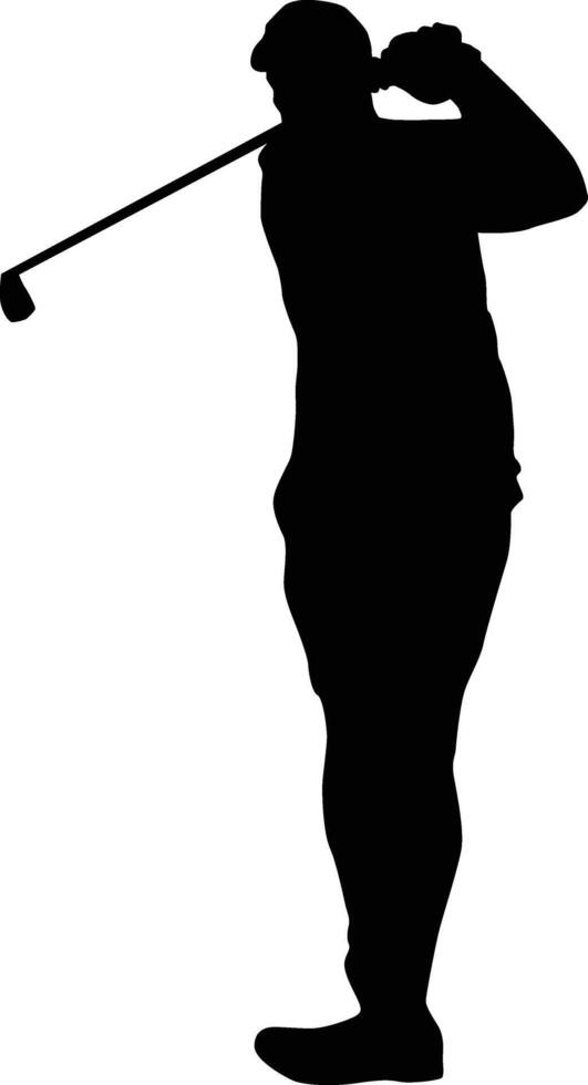 silhouette de le golf joueur pose illustration dans vecteur