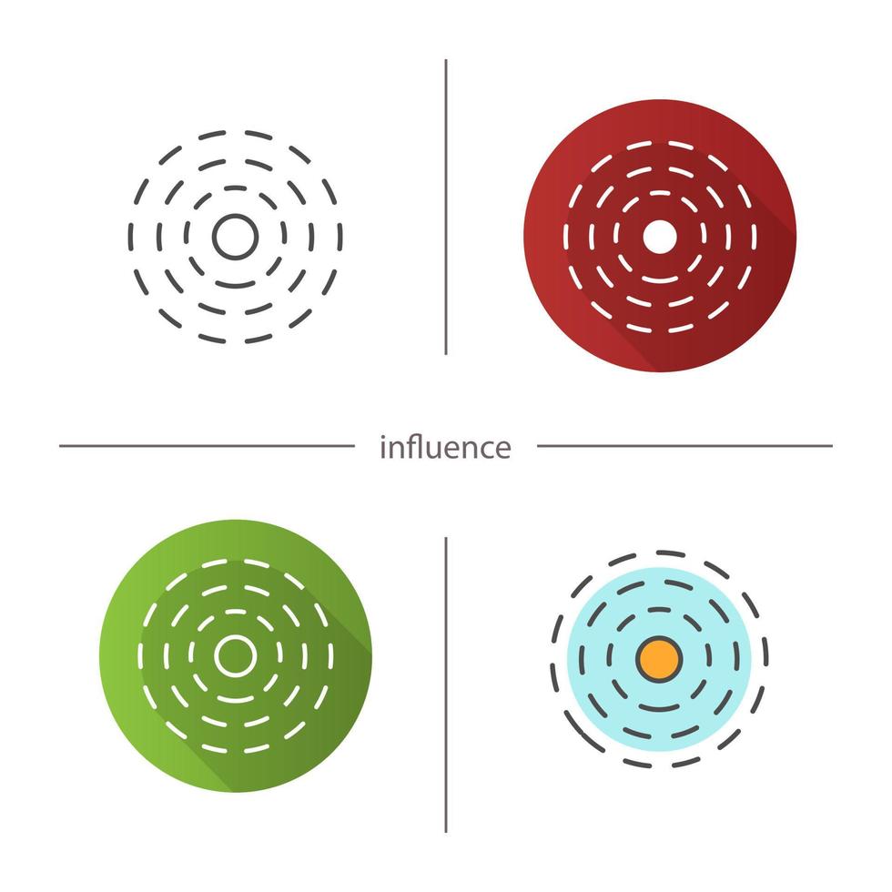 influencer l'icône du symbole abstrait. design plat, styles linéaires et de couleur. illustrations vectorielles isolées vecteur