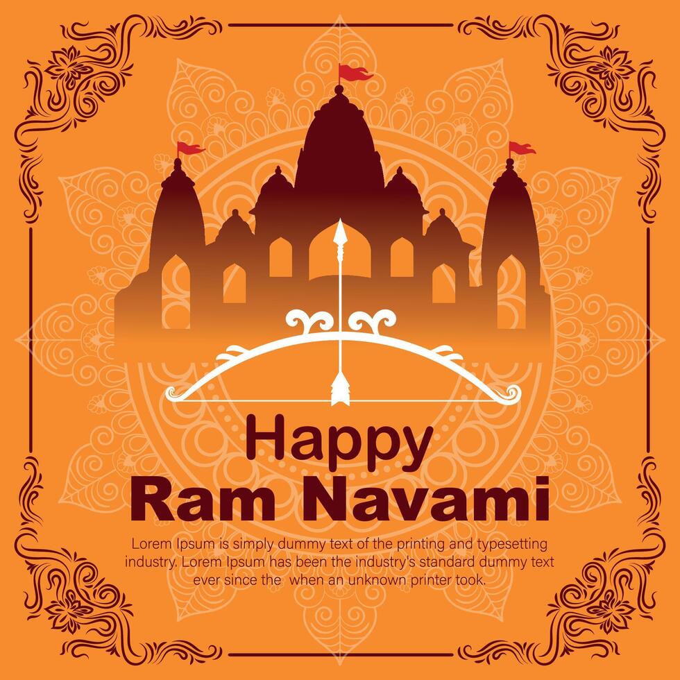 content RAM navami culturel bannière hindou Festival verticale Publier vœux fête carte RAM navami fête Contexte et RAM navami salutations Jaune beige Contexte vecteur