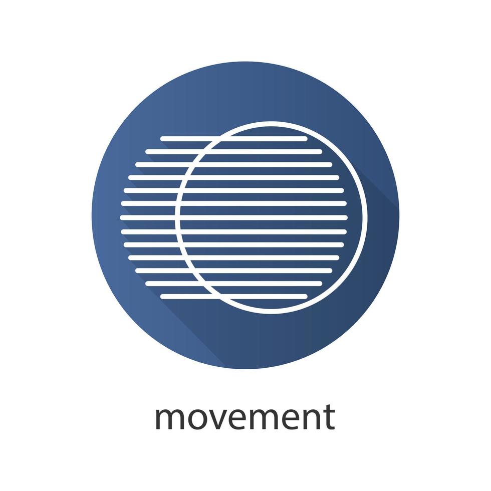 icône de mouvement plat linéaire grandissime. concept de mouvement dynamique. symbole de contour de vecteur