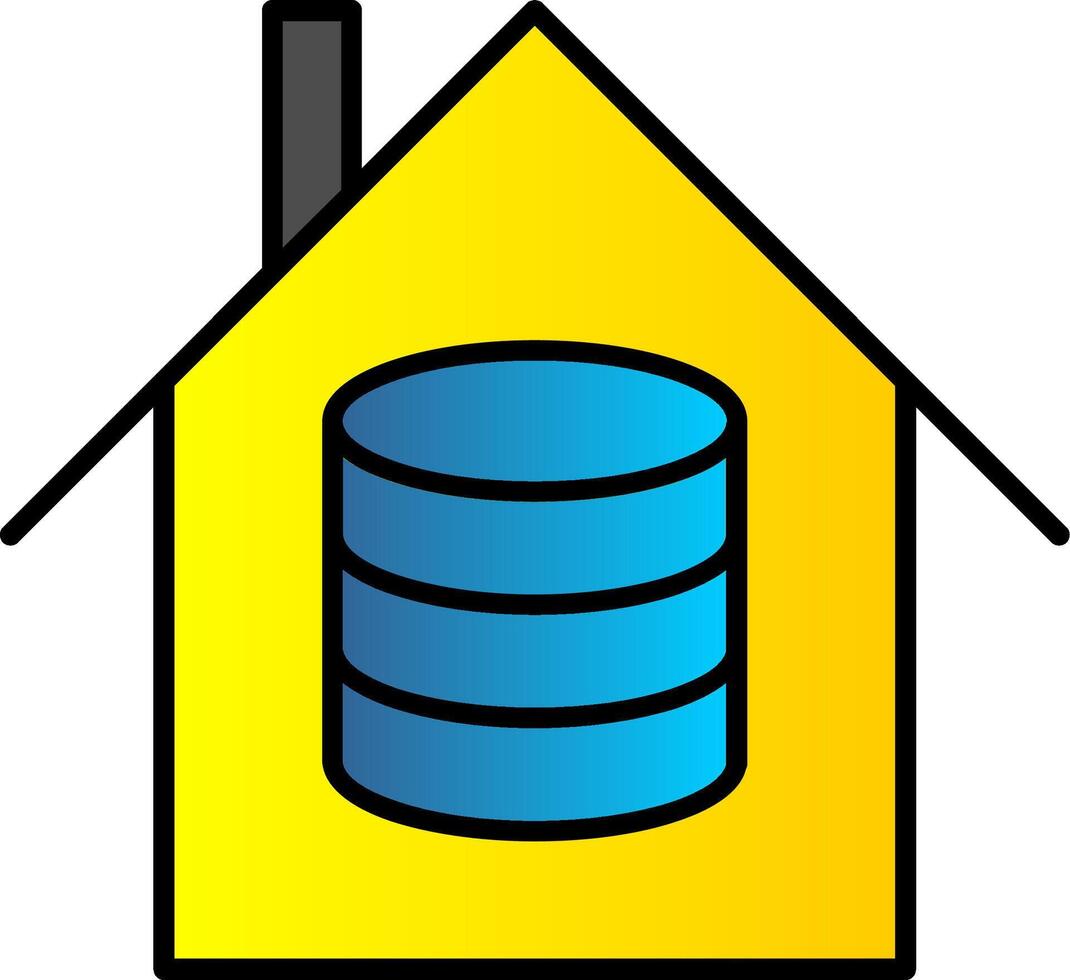 Les données maison ligne rempli pente icône vecteur