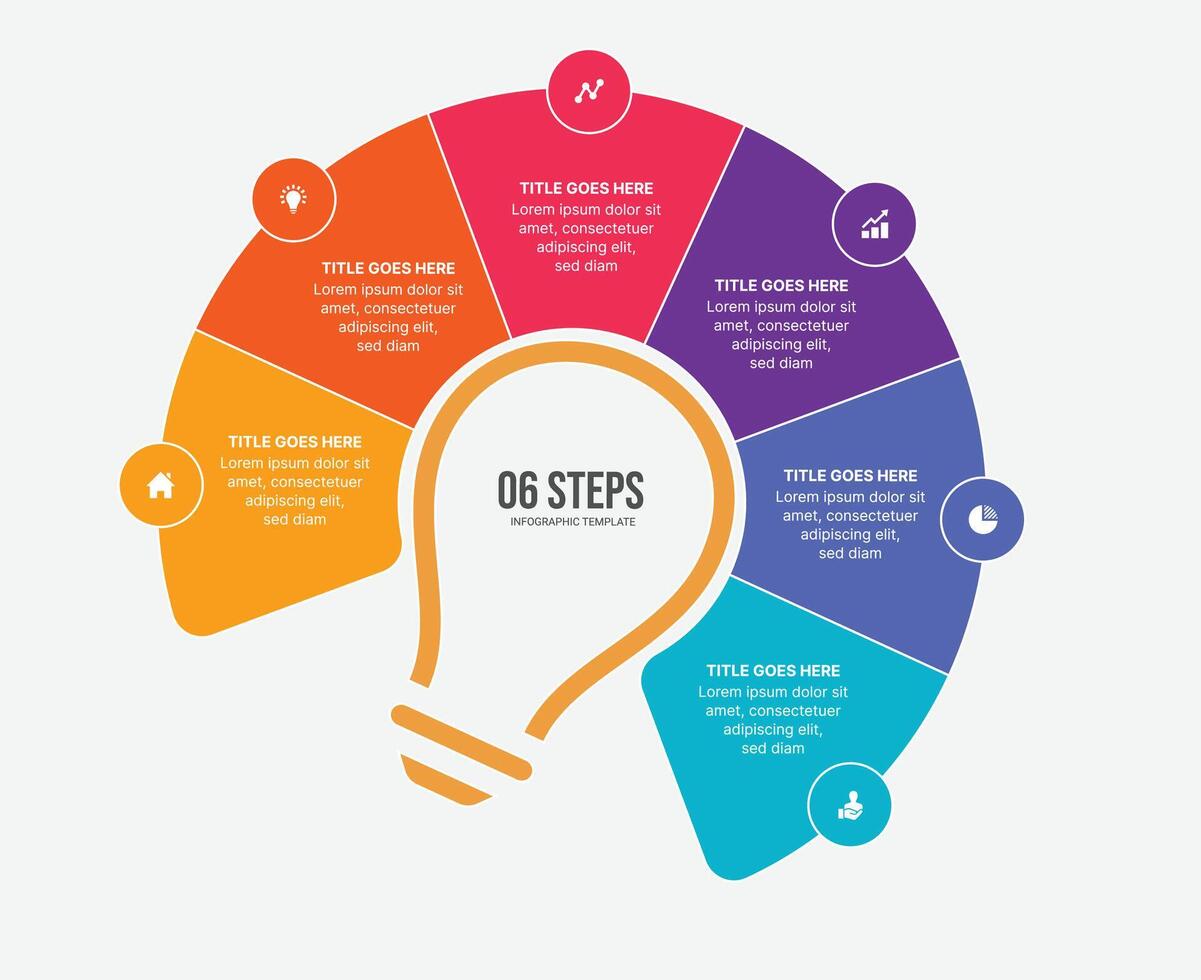 circulaire cycle rond infographie modèle conception avec 6 les options vecteur