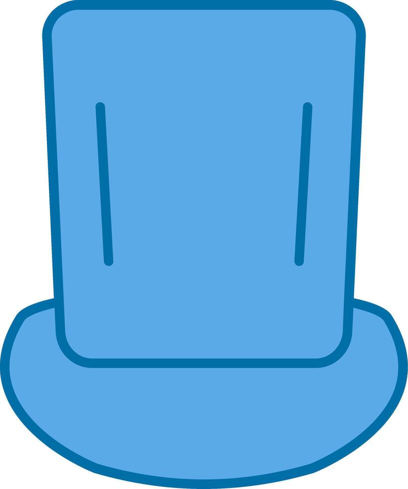 Haut chapeau rempli bleu icône vecteur