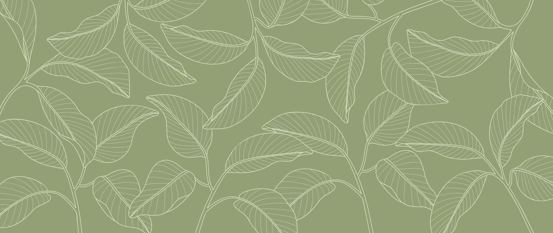 abstrait feuillage ligne art vecteur Contexte. feuille fond d'écran de tropical feuilles, feuille bifurquer, les plantes dans main tiré modèle. botanique jungle illustré pour bannière, impressions, décoration, tissu.