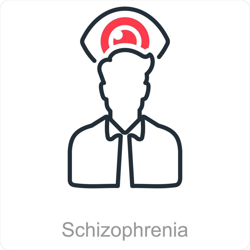 schizophrénie et esprit icône concept vecteur