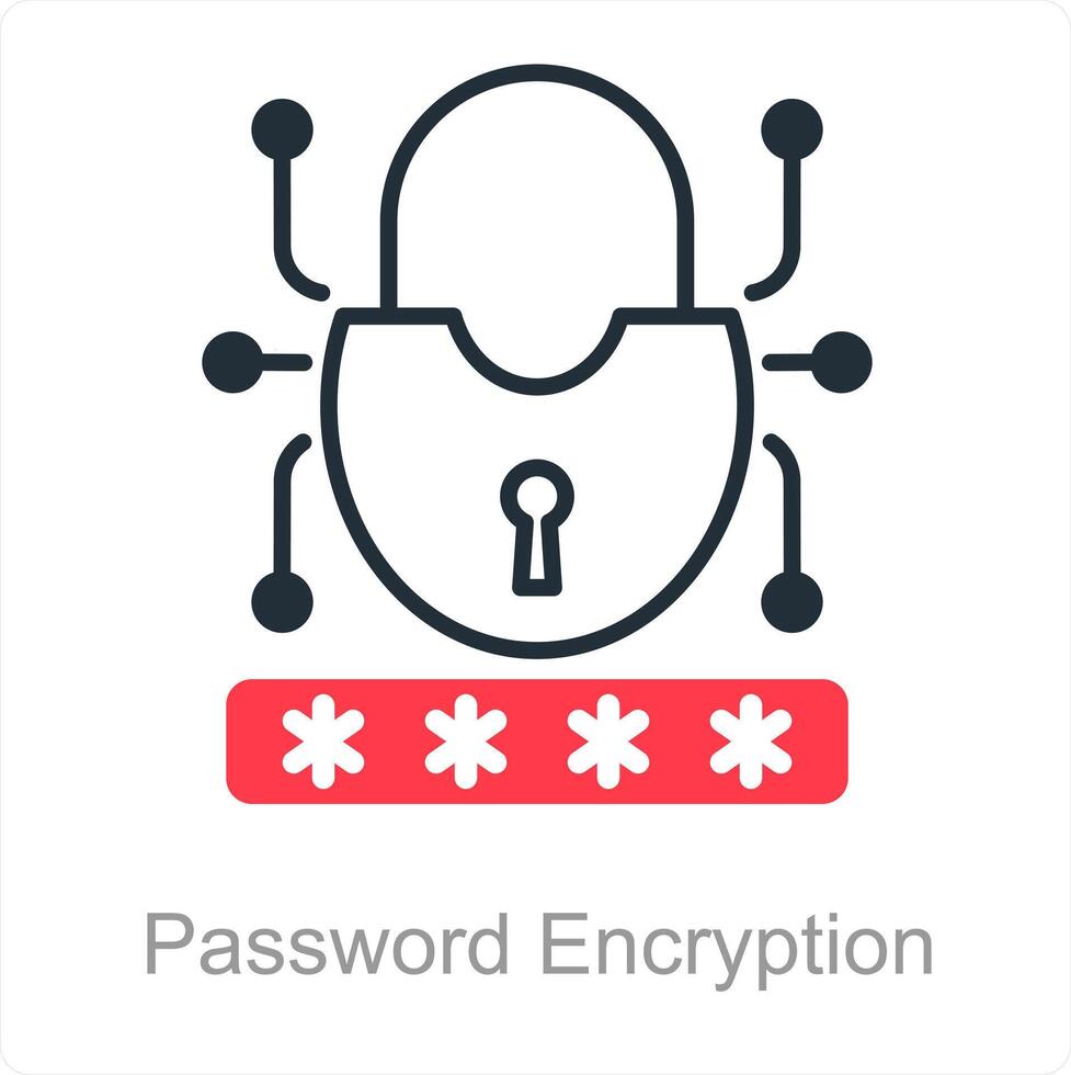 mot de passe chiffrement et Sécurité icône concept vecteur