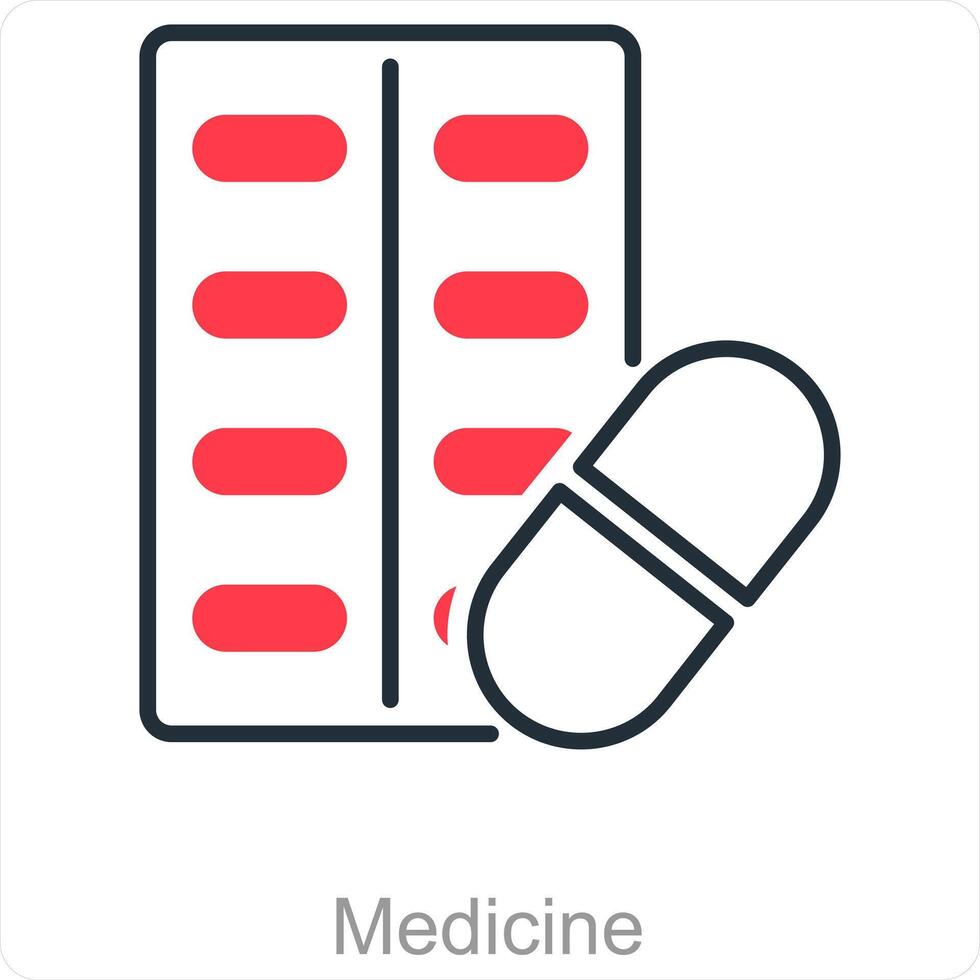 médicament et pilules icône concept vecteur