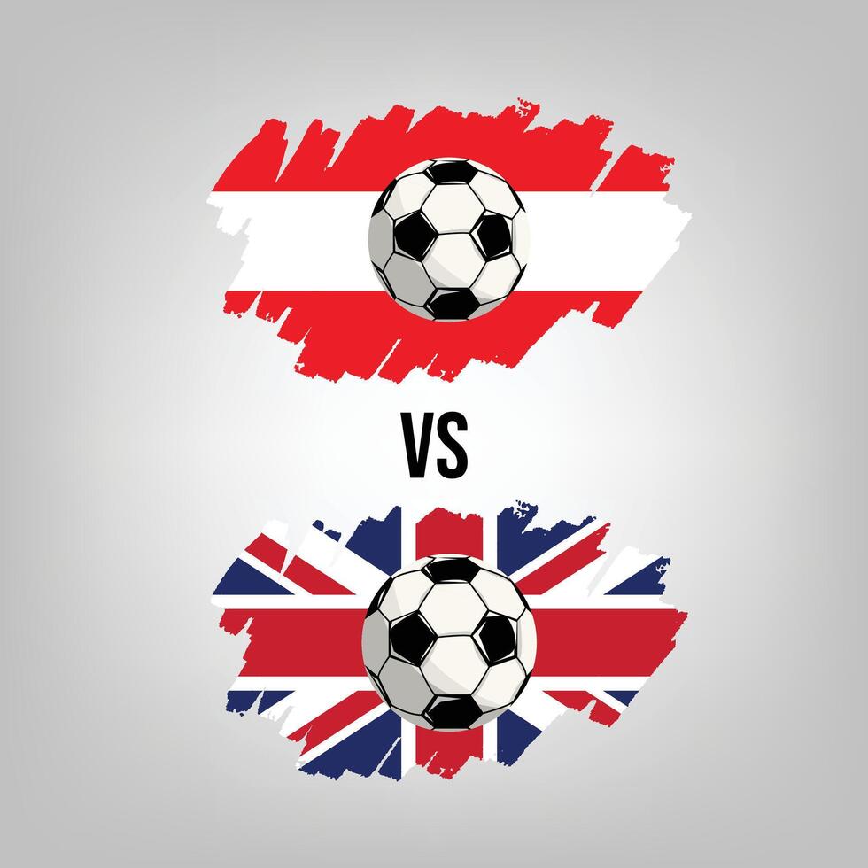 uni Royaume contre L'Autriche football correspondre. plat vecteur Football Jeu conception illustration concept.