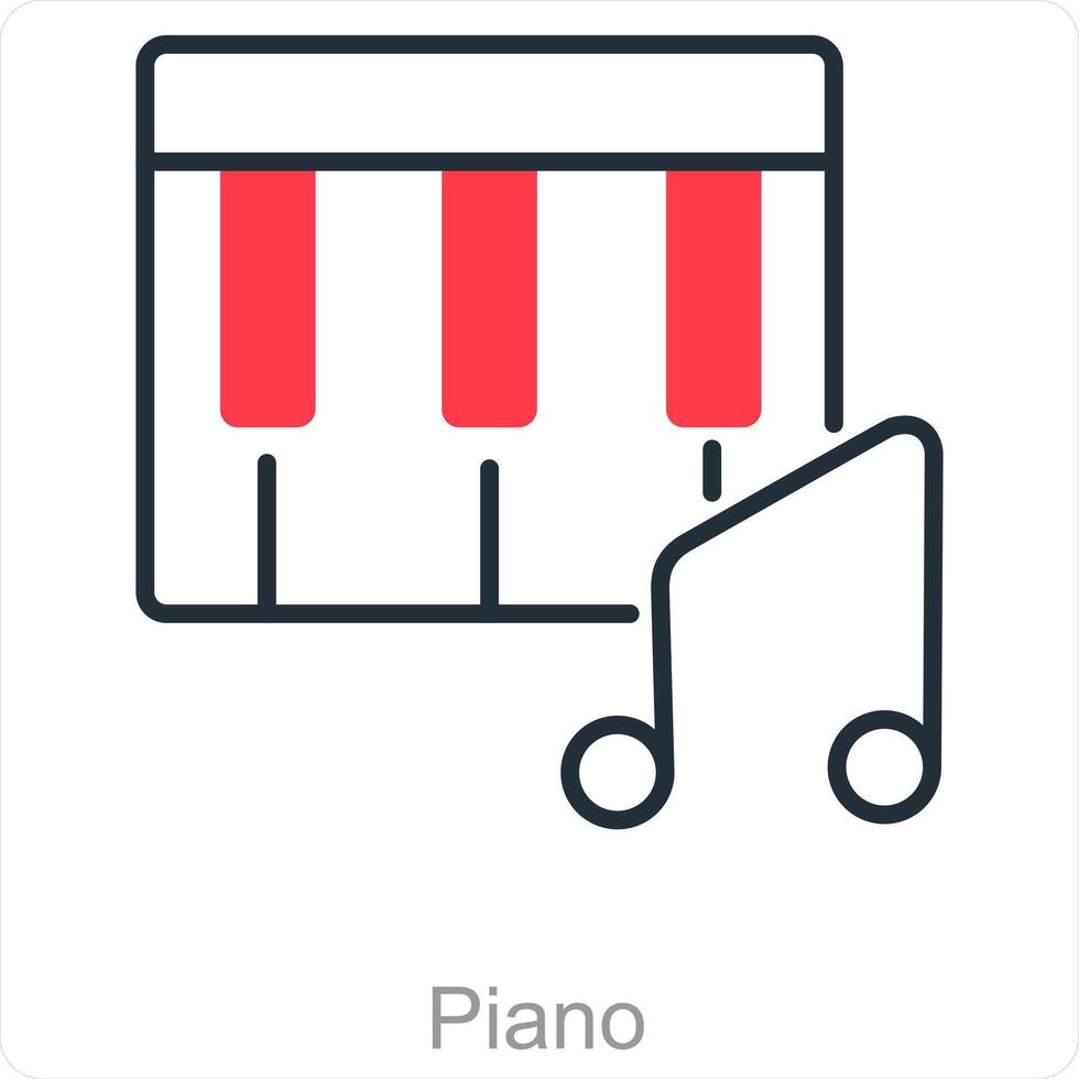 piano et clés icône concept vecteur