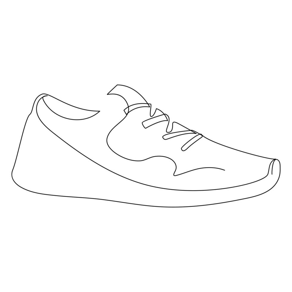 chaussure continue un ligne art dessin minimaliste conception vecteur et illustration