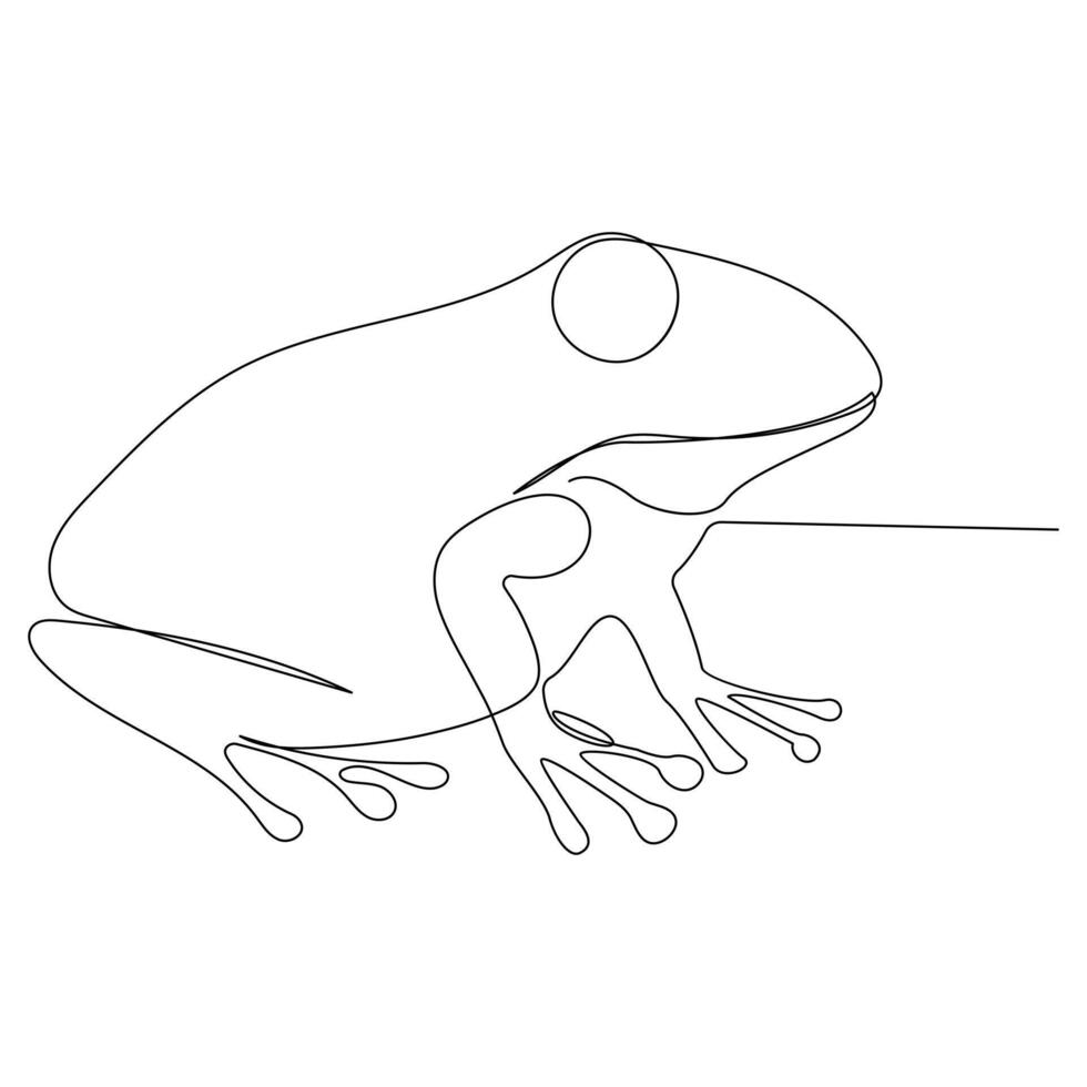 grenouille continu un ligne art dessin minimaliste conception vecteur et illustration