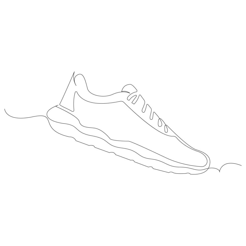 chaussure continue un ligne art dessin minimaliste conception vecteur et illustration