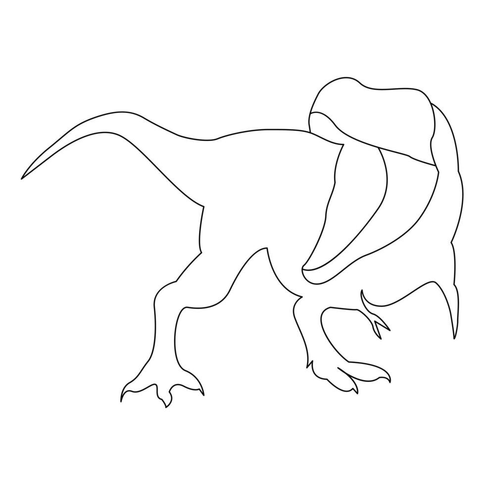 dinosaure continu un ligne dessin illustration art vecteur conception