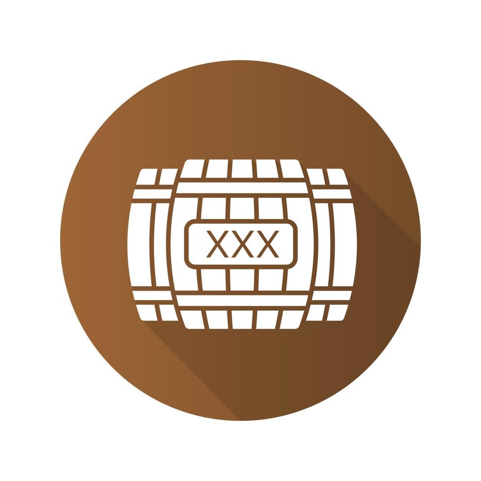 alcool barils en bois design plat grandissime icône de glyphe. fûts de whisky ou de rhum avec le signe xxx. illustration vectorielle vecteur