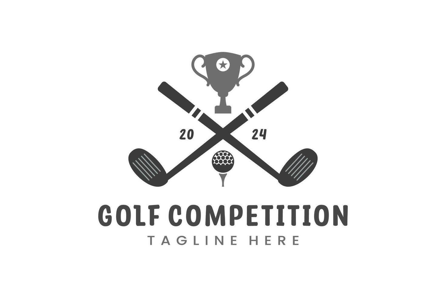 moderne plat conception unique le golf Balle championnat logo modèle et minimaliste jouer au golf logo concept vecteur